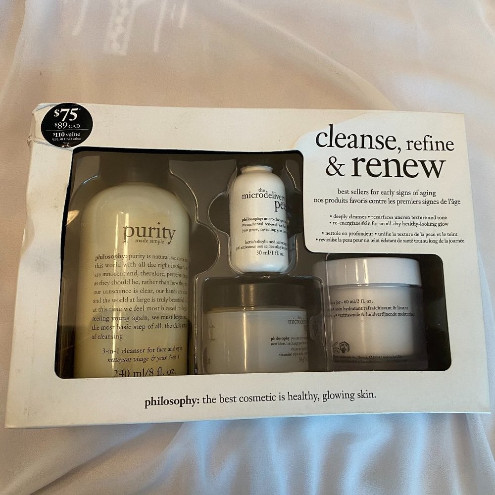 Philosophy Cleanse, Refine and Renew 4 pc SET NEW